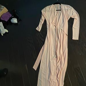 Light pink see through maxi beach cover up